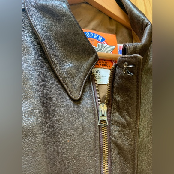 Cooper // VTG A2 Genuine Leather Bomber Jacket - Picture 6 of 15
